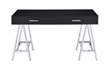 Coleen Executive Home Office Desk in Black High Gloss & Chrome Finish by Acme - 92227