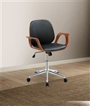 Camila Office Chair in Black PU & Walnut Finish by Acme - 92419