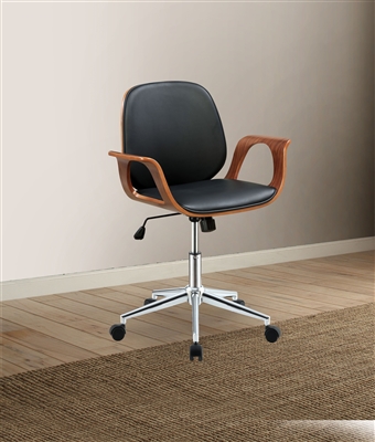 Camila Office Chair in Black PU & Walnut Finish by Acme - 92419
