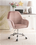 Eimer Office Chair in Peach Velvet & Chrome Finish by Acme - 92504