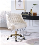 Levian Office Chair in Vintage Cream Velvet & Gold Finish by Acme - 92517