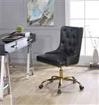 Purlie Office Chair in Black PU & Gold Finish by Acme - 92518