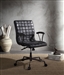 Barack Office Chair in Vintage Black Top Grain Leather & Aluminum Finish by Acme - 92557