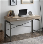 Yaseen Executive Home Office Desk in Natural & Nickel Finish by Acme - 92575