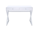 Coleen Executive Home Office Desk in White & Chrome Finish by Acme - 92610
