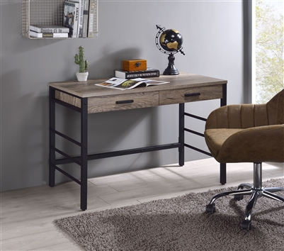 Disho Executive Home Office Desk in Light Weathered Oak & Black Finish by Acme - 92720