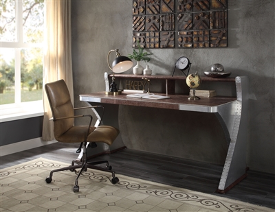 Brancaster Executive Home Office Desk in Retro Brown Finish by Acme - 92857