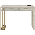 Tyeid Executive Home Office Desk in Antique White & Gold Finish by Acme - 92935