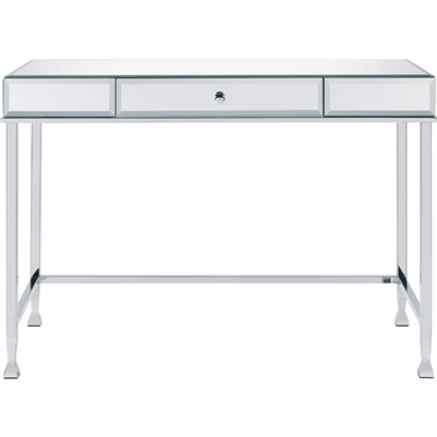 Canine Executive Home Office Desk in Mirrored & Chrome Finish by Acme - 92975