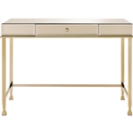 Canine Executive Home Office Desk in Smoky Mirrored & Champagne Finish by Acme - 92977
