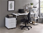 Tennos Executive Home Office Desk in White & Chrome Finish by Acme - 93190