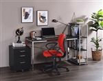 Tennos Executive Home Office Desk in Black & Chrome Finish by Acme - 93195