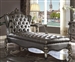 Versailles Chaise in Silver PU & Antique Platinum Finish by Acme - 96825
