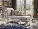 Picardy Chaise in Fabric & Antique Pearl Finish by Acme - 96910