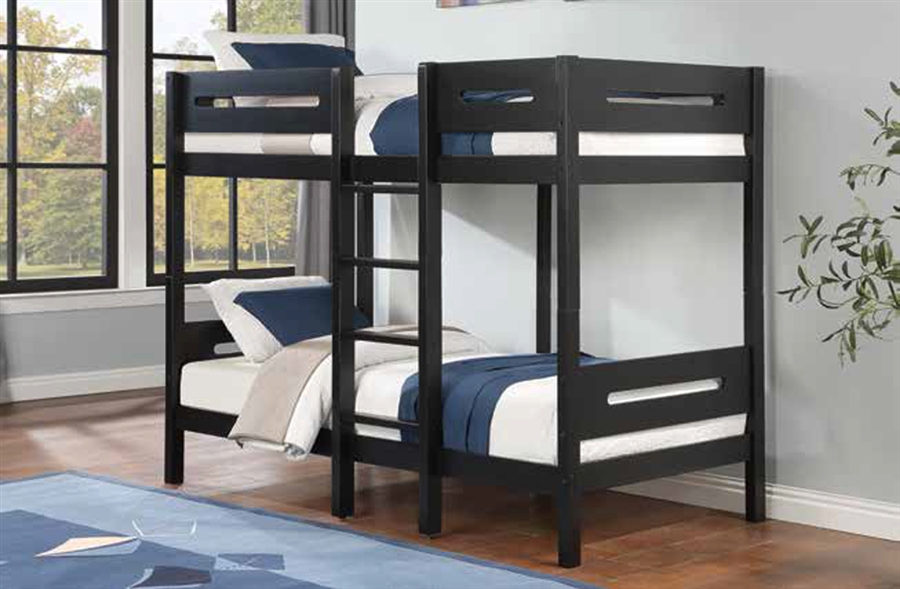 Nissa Twin/Twin Bunk Bed in Black Finish by Acme - BD01910