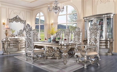 Danae 7 Piece Dining Room Set in Champagne & Gold Finish by Acme - DN01197