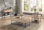 Brantley 3 Piece Occasional Table Set in Oak & Sandy Black Finish by Acme - LV00748-S