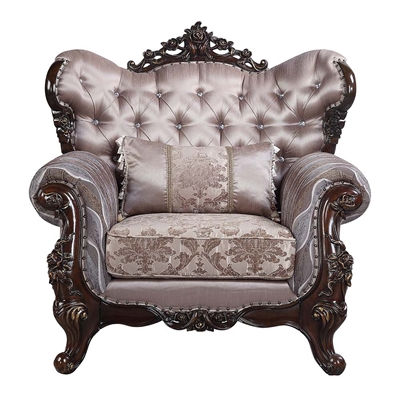Benbek Chair in Fabric & Antique Oak Finish by Acme - LV00811