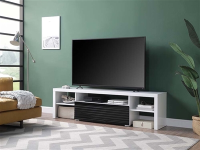 Buck II 75 Inch TV Console in White & Black High Gloss Finish by Acme - LV00998
