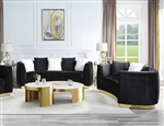 Achelle 2 Piece Sofa Set in Black Velvet Finish by Acme - LV01045-S