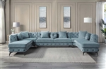 Atronia Sectional Sofa in Deep Green Fabric Finish by Acme - LV01161