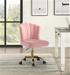 Moyle Office Chair in Rose Quartz Velvet & Gold Finish by Acme - OF00116