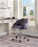 Rowse Office Chair in Dark Gray Velvet & Chrome Finish by Acme - OF00118