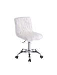 Arundell Office Chair in White Faux Fur & Chrome Finish by Acme - OF00120