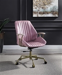 Hamilton Office Chair in Pink Top Grain Leather Finish by Acme - OF00399