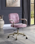 Siecross Office Chair in Pink Top Grain Leather Finish by Acme - OF00400