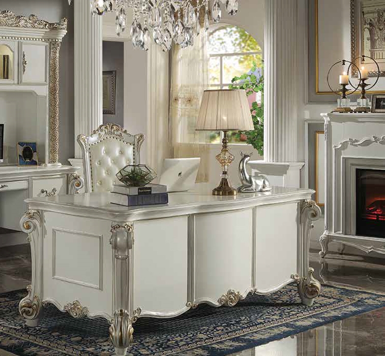 Vendome Executive Home Office Desk in Antique Pearl Finish by Acme