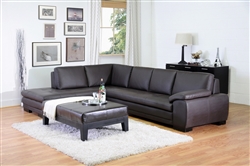 Diana Dark Brown Sofa/Chaise Sectional Reverse by Baxton Studio - BAX-625-M9805-Reverse