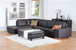 Baxton Studios Callidora Dark Brown Sectional Reverse Sofa by Wholesale Interiors - BAX-766-R