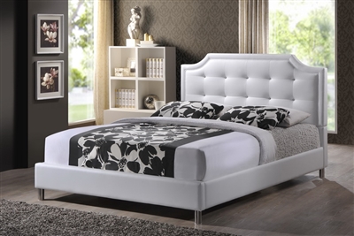 Carlotta Bed in White Finish by Baxton Studio - BAX-BBT6376-White-Queen