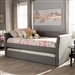 Camino Daybed with Trundle in Grey Fabric Finish by Baxton Studio - BAX-CF8756-Grey-Day Bed