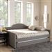 Eliza Daybed with Trundle in Grey Fabric Finish by Baxton Studio - BAX-CF8940-Grey-Daybed-Q/T