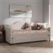 Perry Daybed with Trundle in Light Beige Fabric Finish by Baxton Studio - BAX-CF8940-Light Beige-Daybed