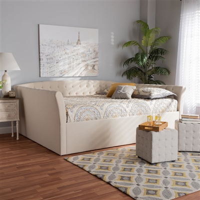 Delora Daybed in Beige Fabric Finish by Baxton Studio - BAX-CF9044-B-Beige-Daybed-Q