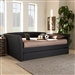 Delora Daybed with Trundle in Dark Grey Fabric Finish by Baxton Studio - BAX-CF9044-Charcoal-Daybed-Q/T