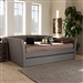 Delora Daybed with Trundle in Light Grey Fabric Finish by Baxton Studio - BAX-CF9044-Light Grey-Daybed-Q/T