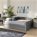 Lennon Daybed with Trundle in Grey Velvet Fabric Finish by Baxton Studio - BAX-CF9172-Silver Grey Velvet-Daybed-Q/T