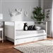 Cintia Daybed with Trundle in White Finish by Baxton Studio - BAX-Cintia-White-Daybed-T