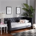 Cora Daybed in Grey Velvet Fabric and Dark Brown Finish by Baxton Studio - BAX-Cora-Grey Velvet-Daybed-Twin