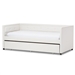 Frank Daybed with Trundle in White Faux Leather Finish by Baxton Studio - BAX-Frank-White-Daybed