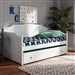 Millie Daybed with Trundle in White Finish by Baxton Studio - BAX-MG0010-White-Daybed