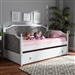 Mara Daybed with Trundle in White Finish by Baxton Studio - BAX-MG0014-Grey/White-Daybed