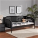 Hancock Daybed in Charcoal and Synthetic Rattan Finish by Baxton Studio - BAX-MG0075-Black Rattan/Black-Daybed