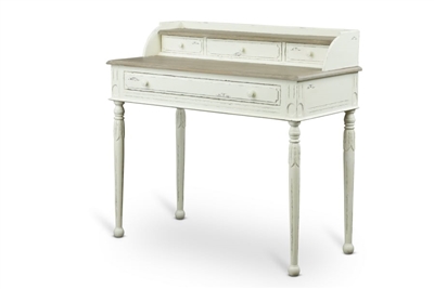 Anjou Traditional French White-Streaked and Distressed Accent Writing Desk by Baxton Studio - BAX-PLM1VM/M B-CA