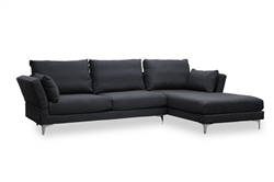 Fangio Grey Upholstered Foldable-Back Modern Sectional Sofa by Baxton Studio - BAX-TD3912