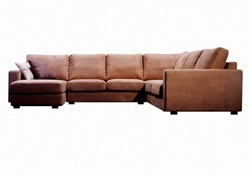 Brown Modern Microfiber Sectional Sofa by Baxton Studio - BAX-TD6309-D